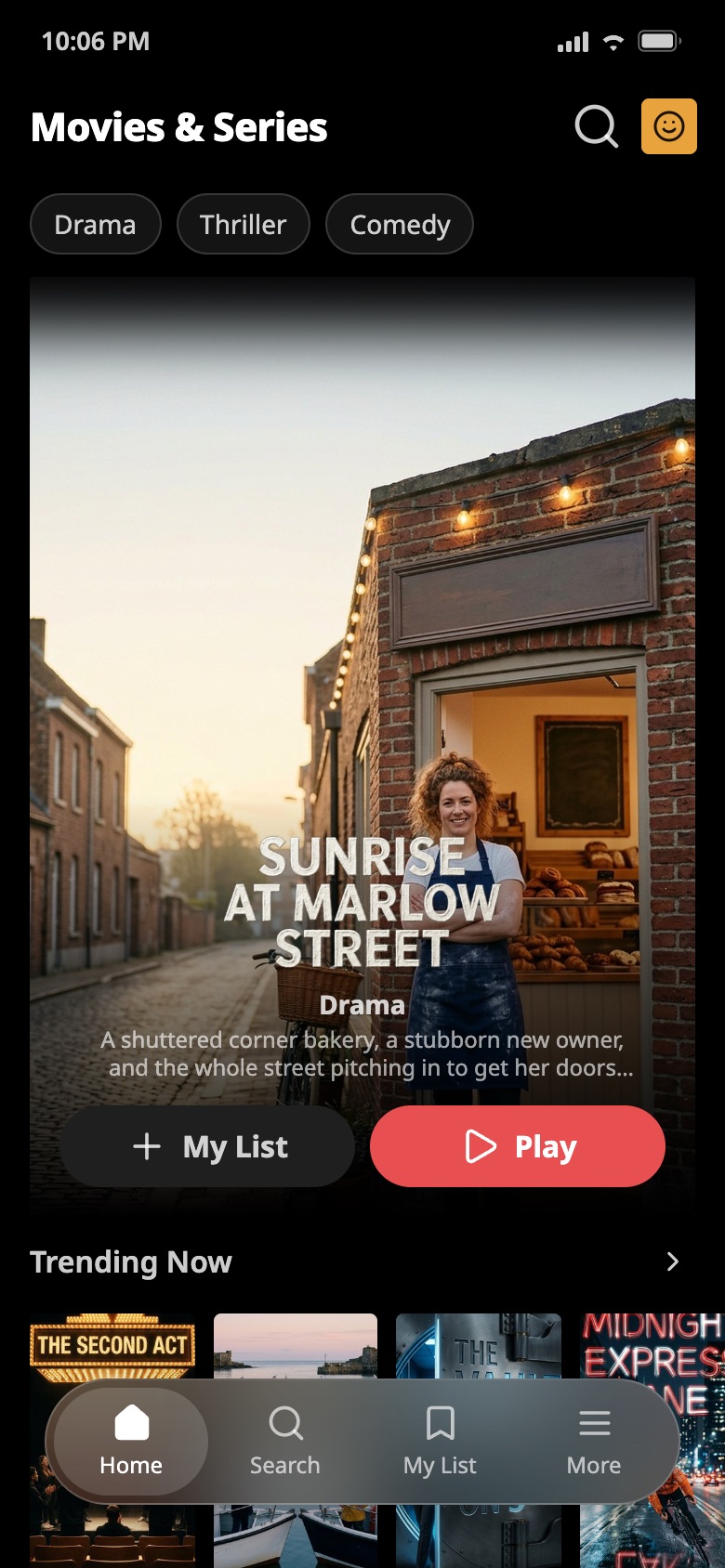 App home screen