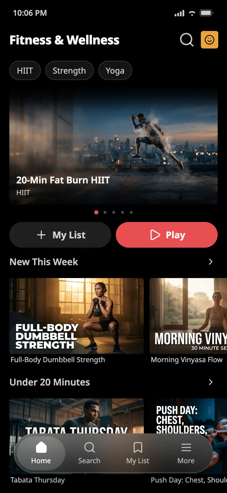 App home screen